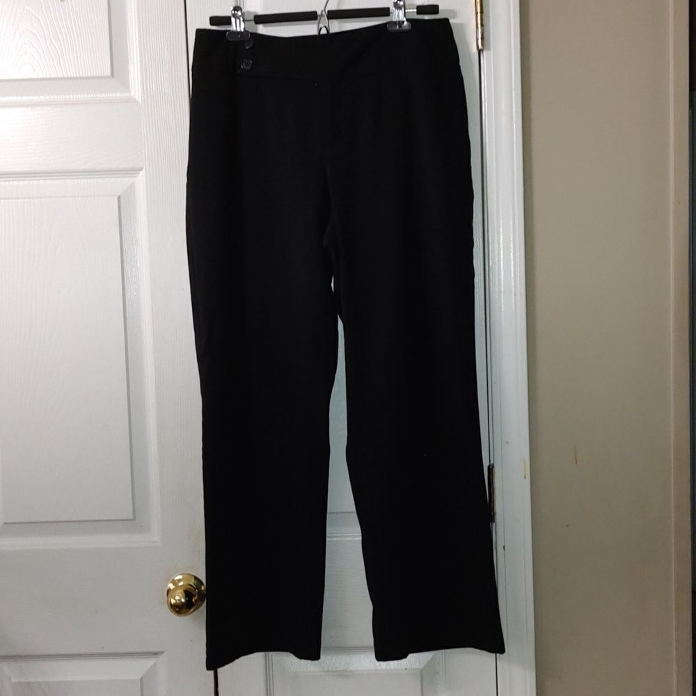 Dress barn Petite black dress office casual  wide leg slacks pants  Sz 8P